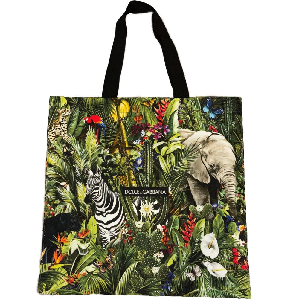 Dolce & Gabbana Multicolor Jungle Print Tote